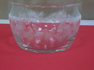 Libbey etched Glass Candy Dish