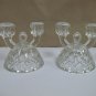 Glass Twin Candle Stick Holders