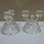 Glass Twin Candle Stick Holders
