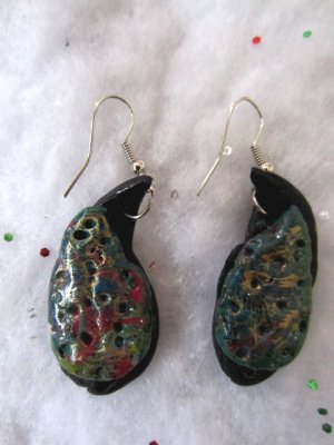 ''Black and Earth" Earring Set