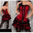 Red Lace Corset Bustier Party Dress Hot