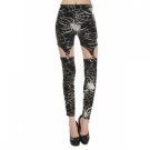 Silver Metallic Spider Suspender Garter Leggings