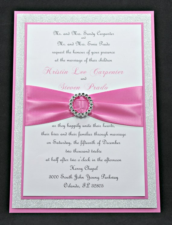 Pink Wedding Invitation Full of Bling, Sparkle, and Dazzle-Custom ...
