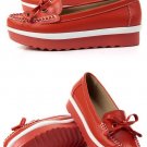 Red ladies loafers
