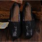 Black glitter slip ons, size 6 to 10