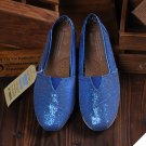 Blue glitter slip ons, size 6 to 10