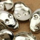 Silvery skull studs, 15mm, 50 pieces