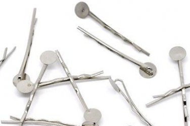 silvertone bobby pin with pad- 100 pieces