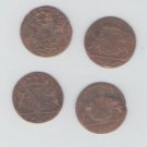 Lot 4 pcs Netherlands Indies VOC copper coins 1790 Utrecht (4)