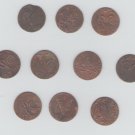 Lot 10 pcs Netherlands Indies VOC copper coins 1790 Utrecht