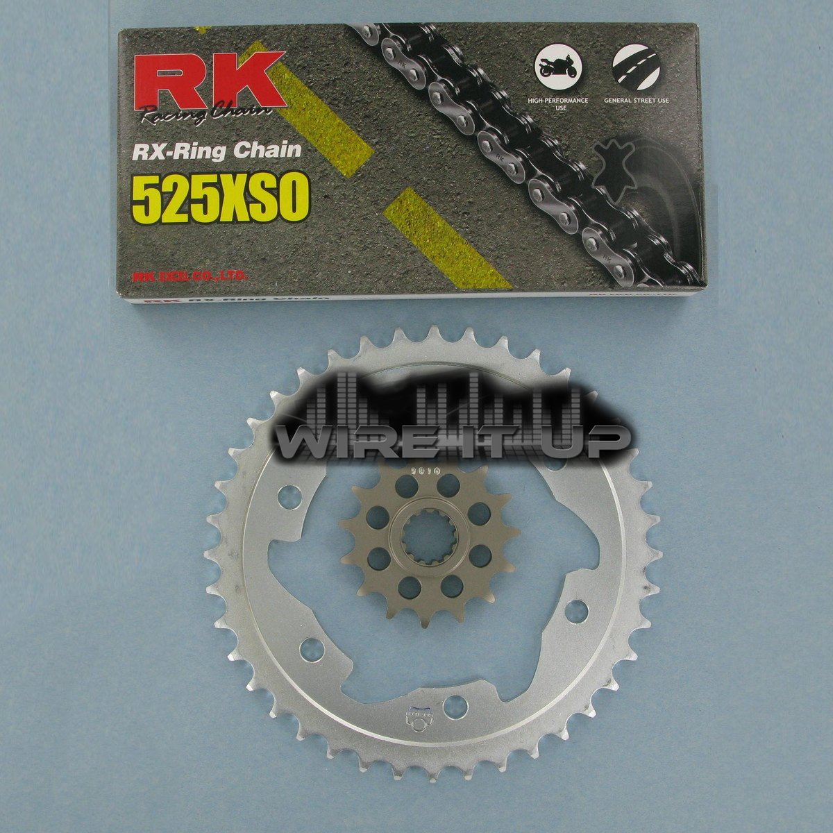 RK OE Racing Silver Chain/Sprocket Kit Kawasaki Ninja ZX600F \ ZX6R 19951997