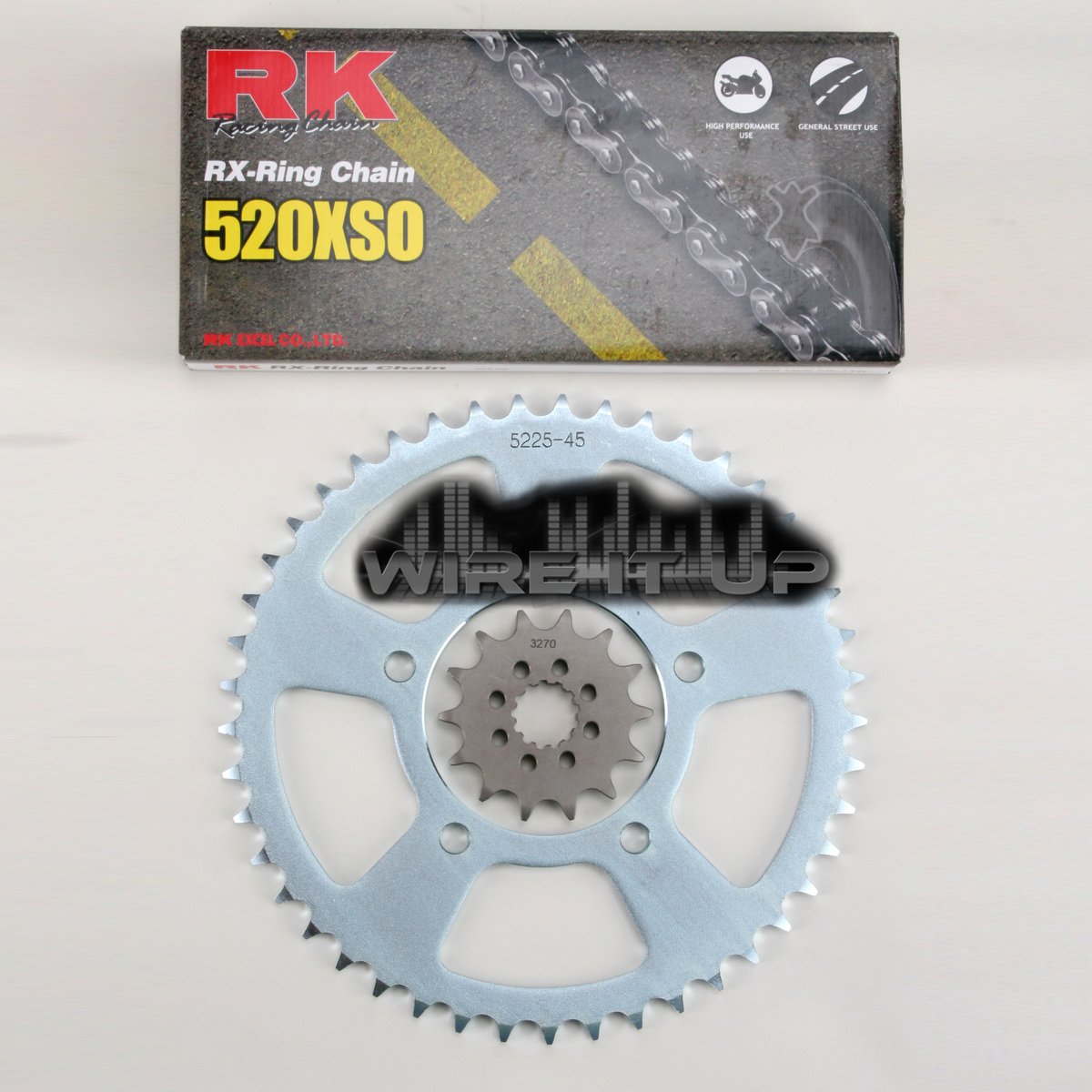 RK Racing Q.A Silver/Aluminum Chain/Sprocket Kit Suzuki SV650/S/F/K1/K2