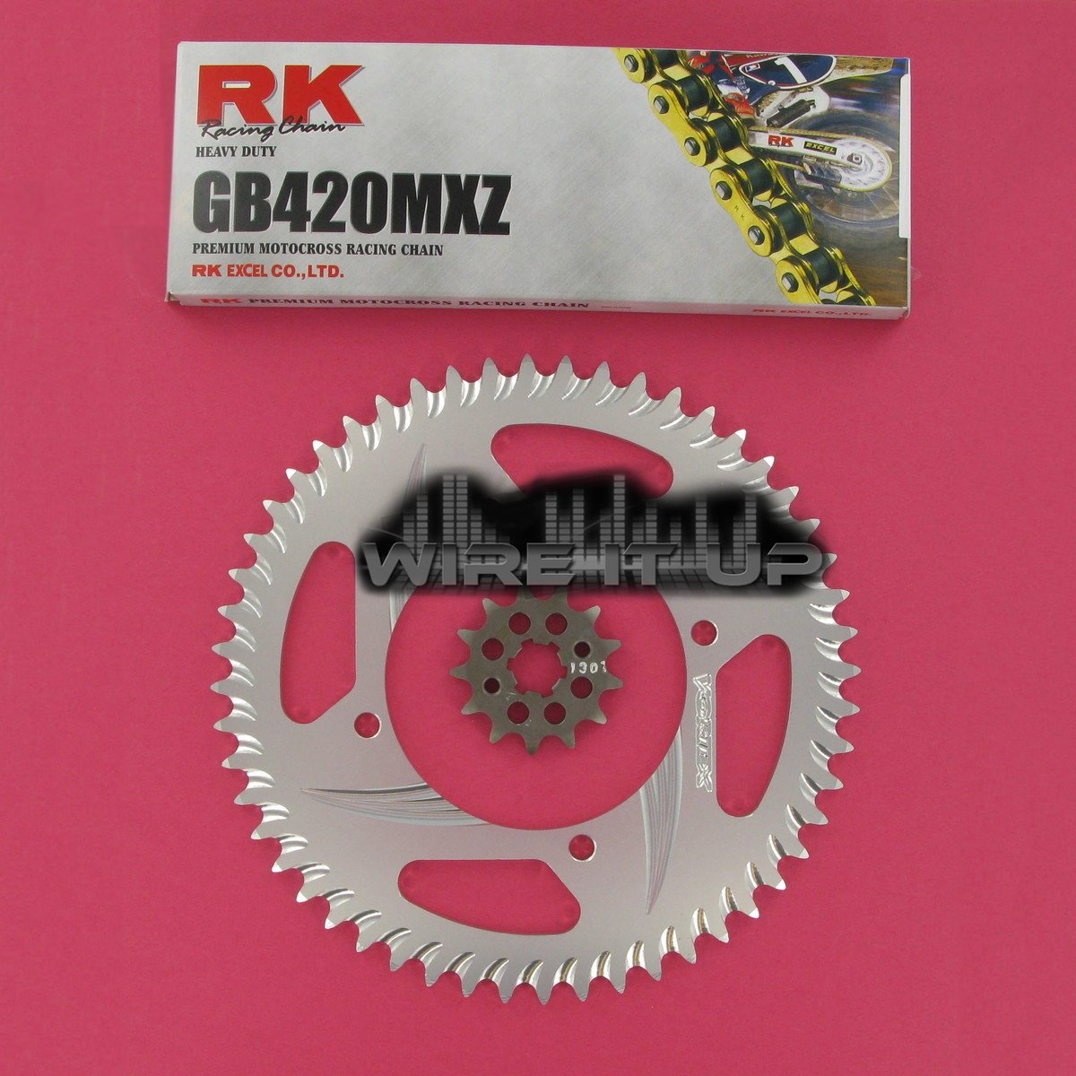 RK Offroad MX Q/A Gold/Silver Chain/Sprocket Kit Kawasaki KX100 1998