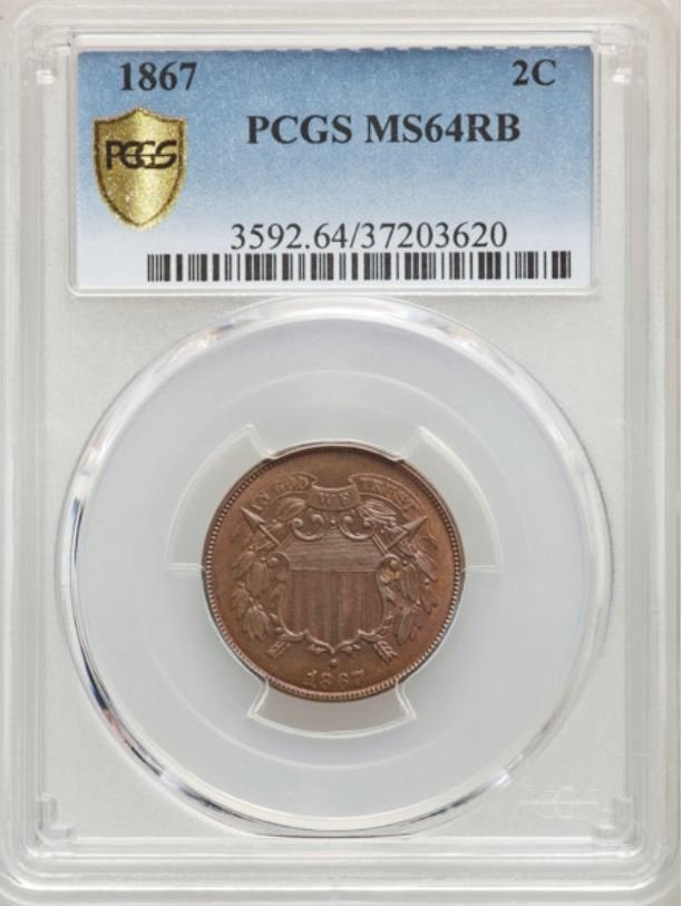 1867 PCGS MS64RB