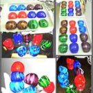 BEAUTIFUL SOLID COLORS & WHITE SWIRL/RIBBON DESIGN GLASS RINGS - 6 COLOR CHOICES