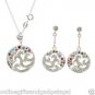 Jewelry set -Necklace & Earrings With Crystals & Cubic zirconia Made in .925 SS