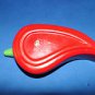 CHILI PEPPER THEMED CAST IRON TRIVET & CERAMIC CHILI PEPPER SHAPE BOWL SET