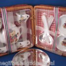ADORABLE TEDDY BEAR PINIC SET W/WICKER BASKET
