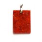 Sponge coral flat rectangle pendant (30x40mm)