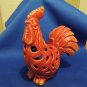 BEAUTIFUL RED OPEN CUT DESIGNED STONEWARE ROOSTER - NIB