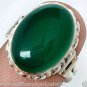 size 7 EXCELLENT GREEN CHALCEDONY OVAL 925 STERLING SILVER ARTISAN RING N8472