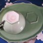 VINTAGE MADE IN CZECHOSLOVAKIA GREEN SAUCER/PLATE SET