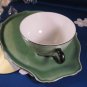 VINTAGE MADE IN CZECHOSLOVAKIA GREEN SAUCER/PLATE SET
