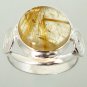 size 7 ELITE GOLDEN TOURMALINTED QUARTZ 925 STERLING SILVER ARTISAN RING