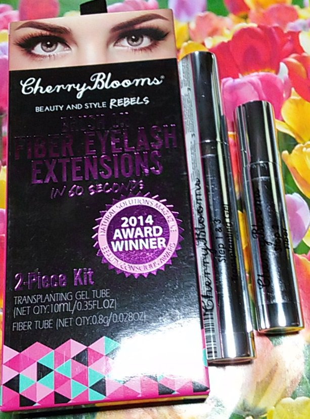 Cherry Blooms Brush On Fiber Eyelash Extensions 2 Piece Kit Lashes Extension System Base Fibers