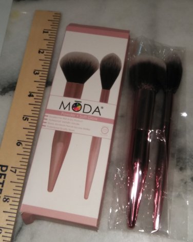 Moda Brush 2 Piece Brush Set ~ POWDER + SOFT GLOW ~ Wet or Dry Product