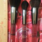 Opulent Beauty Makeup Brush Trio ~ POWDER + BULLET + FLAT HEAD ~ In Travel Bag