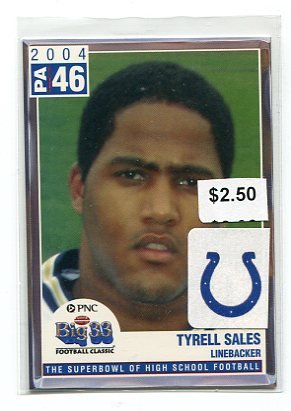 Tyrell Sales 2004 Big 33 High School Card Penn State Colts