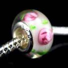 Murano Glass Bead 925 Silver fits Pandora & Troll S186 FLOWER