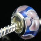 Murano Glass Bead 925 Silver fits Pandora & Troll S193 FLOWER