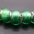 Murano Glass Bead 925 Silver fits Pandora & Troll S158 Green Metallic