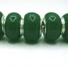 Murano Glass Bead 925 Silver fits Pandora & Troll S181 Forest Green Solid