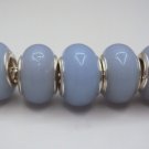 Murano Glass Bead 925 Silver fits Pandora & Troll S179 Arctic Light Blue Solid