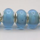 Murano Glass Bead 925 Silver fits Pandora & Troll S183 Light Blue Clear