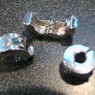 TURQUOISE Rhinestone Silver Stopper fits Pandora & Troll T102
