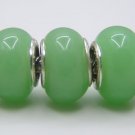 Murano Glass Bead 925 Silver fits Pandora & Troll S232 Arctic Green Jade Solid