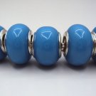 Murano Glass Bead 925 Silver fits Pandora & Troll S234 Turquoise / Blue Solid