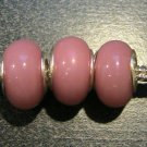 Murano Glass Bead 925 Silver fits Pandora & Troll S266 Arctic Pink Solid