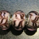 Murano Glass Bead 925 Silver fits Pandora & Troll S255 Pink Clear