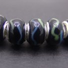 Murano Glass Bead 925 Silver fits Pandora & Troll S281 Black