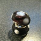 Murano Glass Bead 925 Silver fits Pandora & Troll S289 Deep Purple w/ White Spots