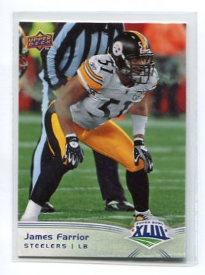 JAMES FARRIOR 2009 Upper Deck UD Super Bowl 43 XLIII #16 Steelers