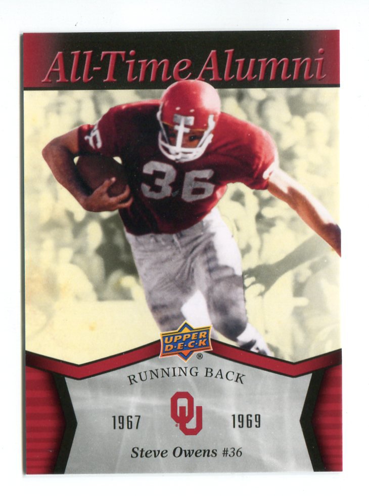 STEVE OWENS 2011 UD College Football Legends All-Time Alumni INSERT  Oklahoma Sooners DETROIT LIONS