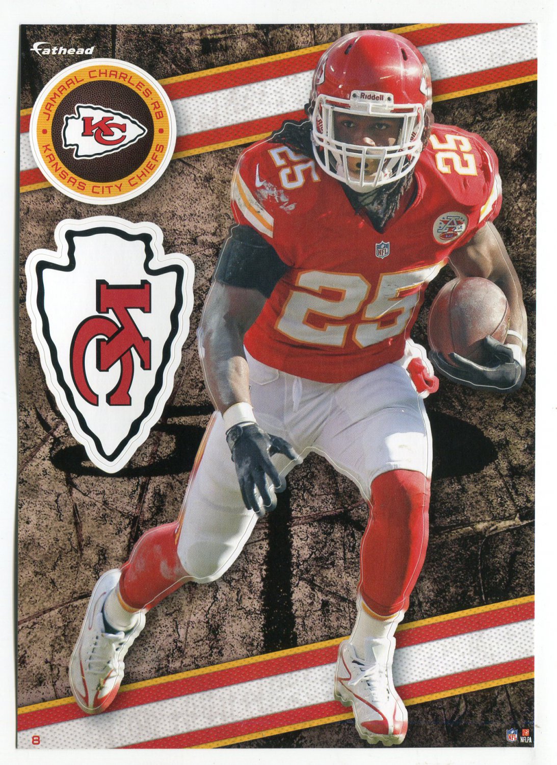 JAMAAL CHARLES 2014 Fathead Tradeables #8 KC Chiefs TEXAS Longhorns