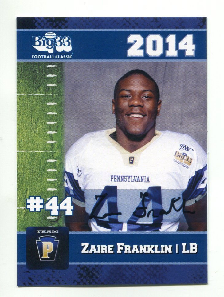 ZAIRE FRANKLIN 2014 Pennsylvania PA Big 33 High School card SYRACUSE ORange  LB