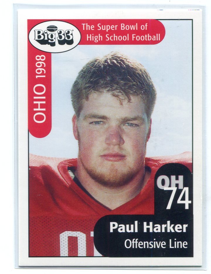 PAUL HARKER 1998 Big 33 Ohio OH High School card MICHIGAN STATE Spartans